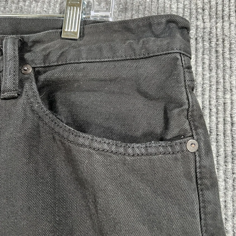 Polo Ralph Lauren Jeans Mens 36x32 Black Hampton Straight Leg Denim Selvedge